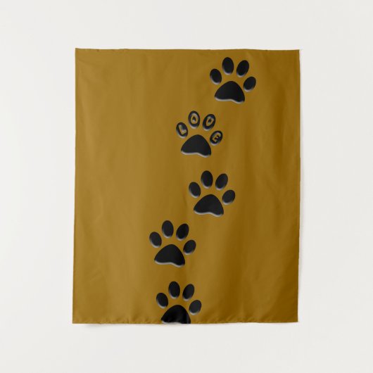 Cat Paw Footprints Tapestry Wandteppich (Vorderseite)