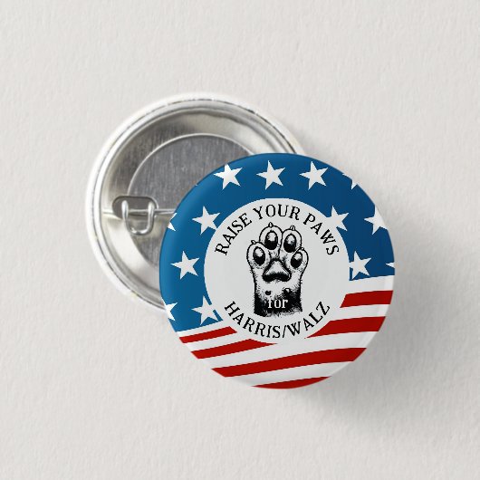 Cat Paw für Harris/Walz Design Button (Vorne & Hinten)