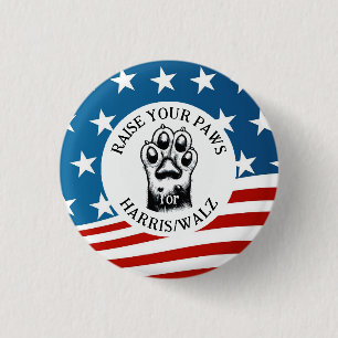 Cat Paw für Harris/Walz Design Button