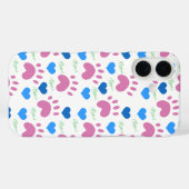 Cat Paw Hearts Meow Blue Pink Green Case-Mate iPhone Hülle (Rückseite (Horizontal))
