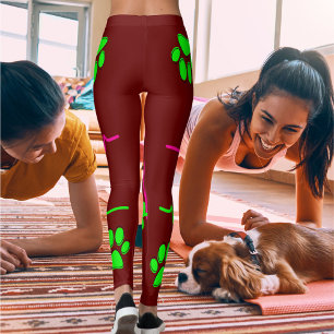 Cat Paw Herzinsuffizienz Limon Pink White Red Anim Leggings