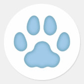 Cat Paw Print Animal Themed (blau) Runder Aufkleber (Vorderseite)