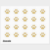 Cat Paw Print Animal Themed (Tan) Runder Aufkleber (Blatt)