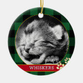 Cat Paw Print, Buffalo Kariert, Baby Kitten Foto Keramik Ornament (Vorne)