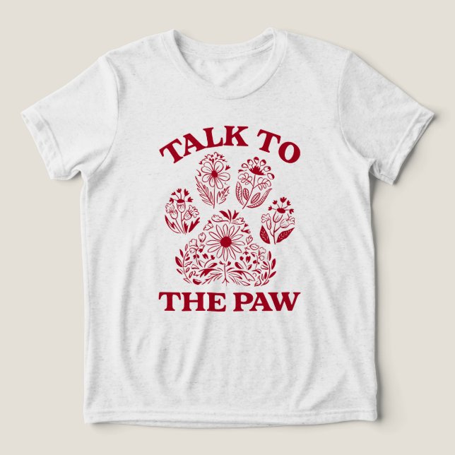 Cat Paw Print Funny Cat Meme Tri-Blend Shirt (Design Vorderseite)