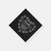 Cat Paw Print Heart Pet Black Party Napkins Serviette (Ecke)