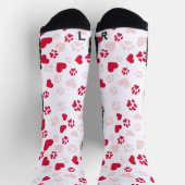 Cat Paw Print & Heart Shape Muster Socken (Oben)