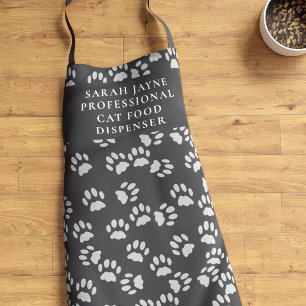Cat Paw Print Pattern Funny Pet Lover Schürze