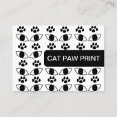 Cat Paw Print Pet Care Services Schwarz und Weiß Visitenkarte (Vorderseite)