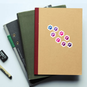 Cat Paw Print Pink Blue Lila Aufkleber