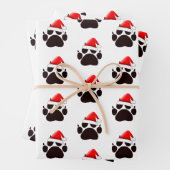 Cat Paw Print Weihnachtsmannmütze Weihnachten Geschenkpapier Set (Beispiel)