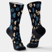 Cat Paw Prints and Hearts Pattern Socks Socken (Gewinkelt)