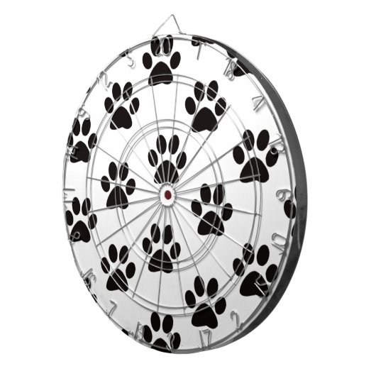 Cat Paw Prints Dart Board Dartscheibe (Vorderseite rechts)
