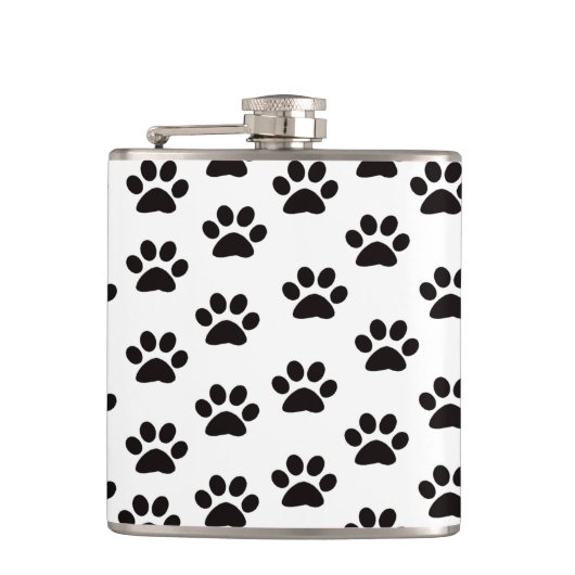 Cat Paw Prints Flask Flachmann (Vorderseite)