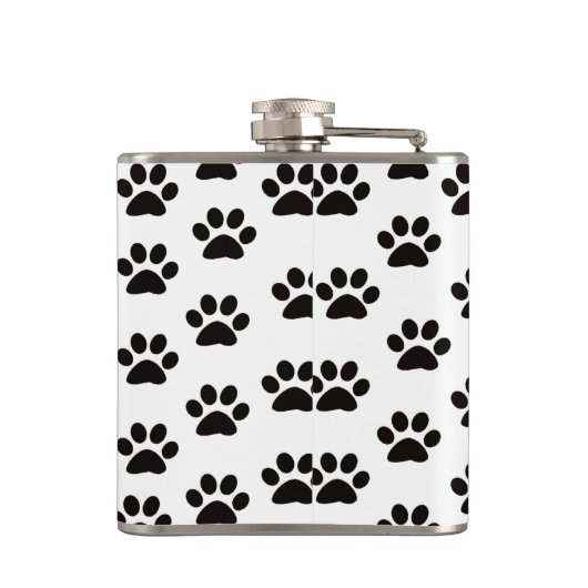 Cat Paw Prints Flask Flachmann (Rückseite)