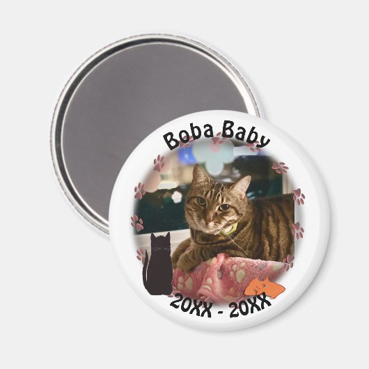 Cat Paw Prints Foto Magnet (Vorderseite/Rückseite)