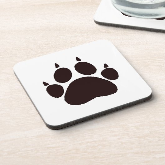 Cat Paw Prints Getränkeuntersetzer (Linke Seite)