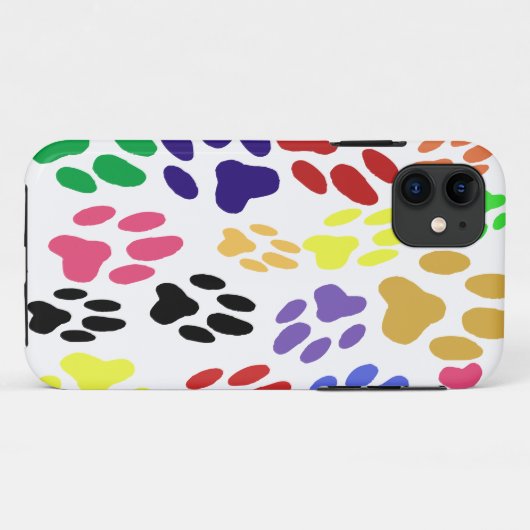 Cat Paw Prints iPhone Case (Rückseite (Horizontal))