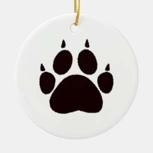 Cat Paw Prints Keramik Ornament