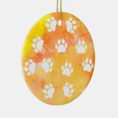 Cat Paw Prints Keramik Ornament (Rechts)