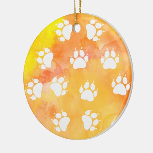 Cat Paw Prints Keramik Ornament (Links)