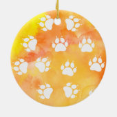 Cat Paw Prints Keramik Ornament (Hinten)