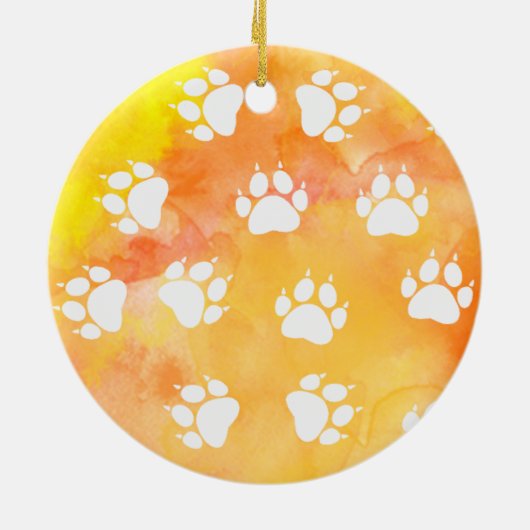 Cat Paw Prints Keramik Ornament (Hinten)