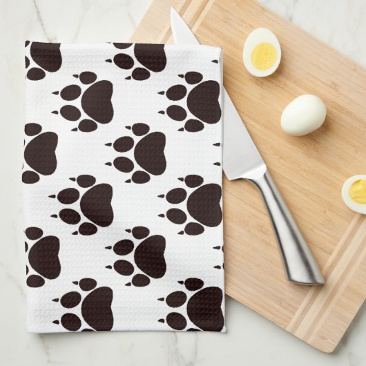 Cat Paw Prints Küchentuch (Viertel Falte)