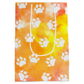 Cat Paw Prints Mittlere Geschenktüte (Rückseite)
