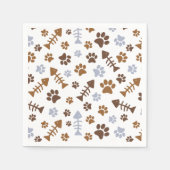 Cat Paw Prints Muster Serviette (Vorderseite)