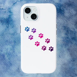 Cat Paw Prints Pink Blue Lila Case-Mate iPhone Hülle