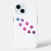 Cat Paw Prints Pink Blue Lila Case-Mate iPhone Hülle (Rückseite)
