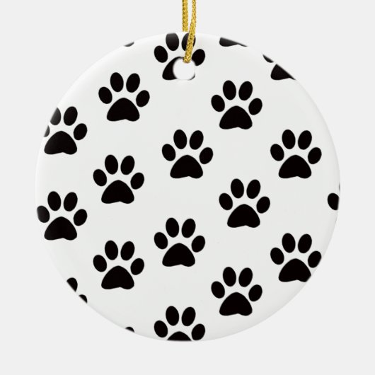 Cat Paw Prints Round Ornament (Vorne)