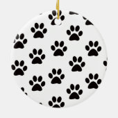 Cat Paw Prints Round Ornament (Hinten)
