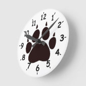 Cat Paw Prints Runde Wanduhr (Winkel)
