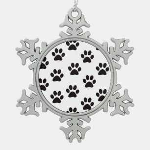 Cat Paw Prints Snowflake Ornament