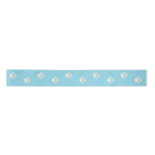 Cat Paw Prints Walking on Light Blue 3" Satinband (Vorderseite)