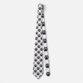Cat Paw Retro Black and White Custom Tie Krawatte (Vorderseite)