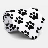 Cat Paw Retro Black and White Custom Tie Krawatte (Gerollt)