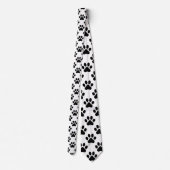 Cat Paw Retro Black and White Custom Tie Krawatte (Rückseite)