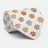 Cat Paw Retro Custom Tie Krawatte (Gerollt)
