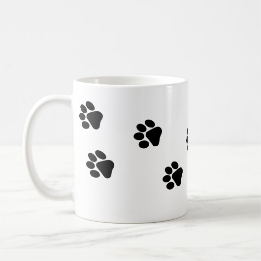 Cat Paw Trace Muster anpassbar Kaffeetasse (Links)