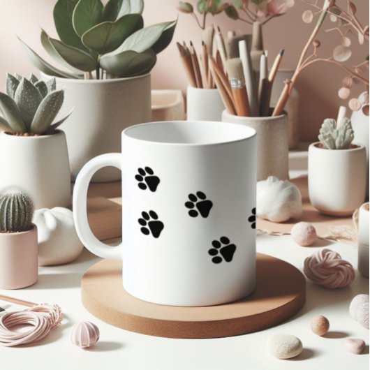 Cat Paw Trace Muster anpassbar Kaffeetasse