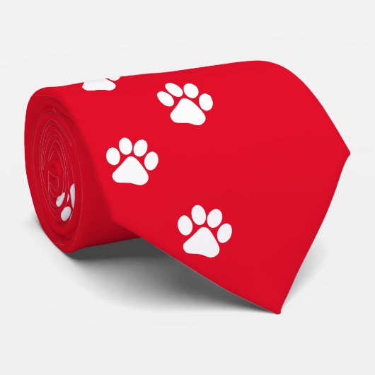 Cat Paw Trace Muster anpassbar Krawatte (Gerollt)