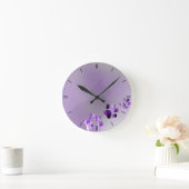 Cat Paw Violete Runde Wanduhr (Zuhause)