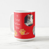 Cat Pawprint Humor Cat Photo Kaffeetasse (Vorderseite Links)