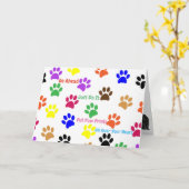 Cat Pawprint Karte (Gelbe Blume)