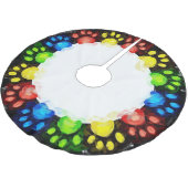 Cat Paws Circle Polyester Weihnachtsbaumdecke (Schrägansicht)