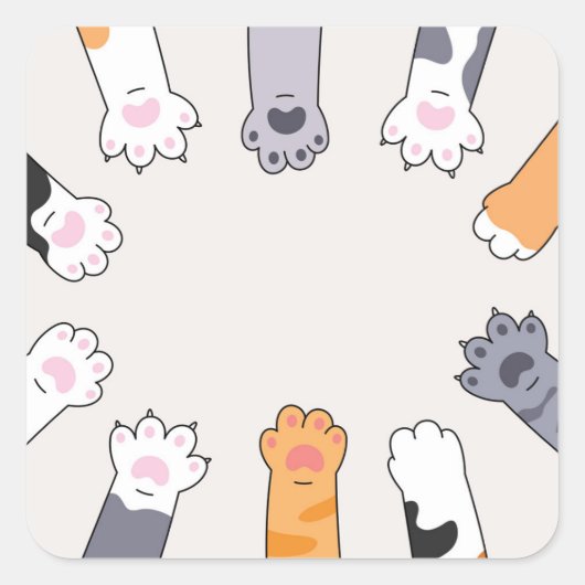 Cat Paws Friendship Circle Sticker (Vorderseite)