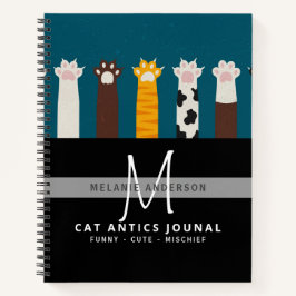 CAT-Paws für Monogramm für Notebooks mit Thread-Jo Notizblock